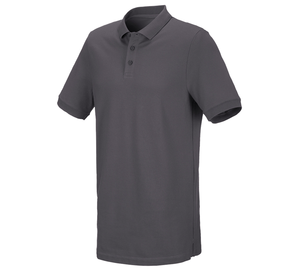 Bovenkleding: e.s. Piqué-Polo cotton stretch, long fit + antraciet
