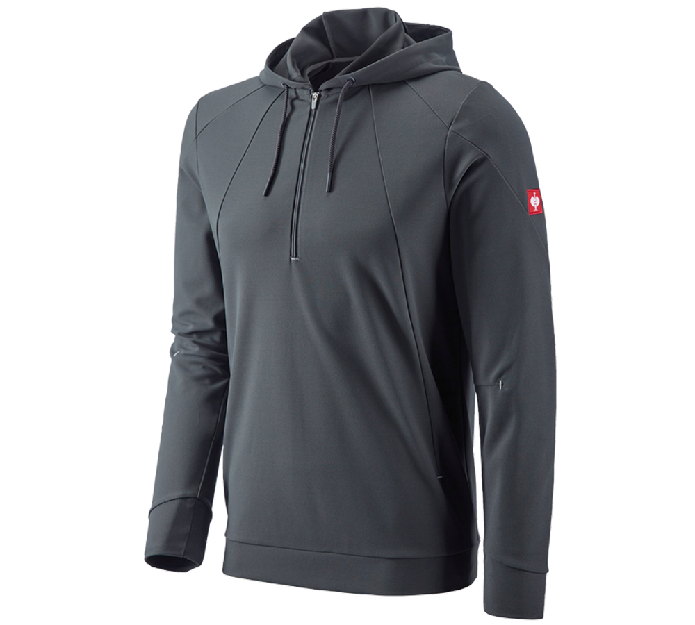 Onderwerpen: e.s. Functionele Hoody-Longsleeve UV + antraciet/platina