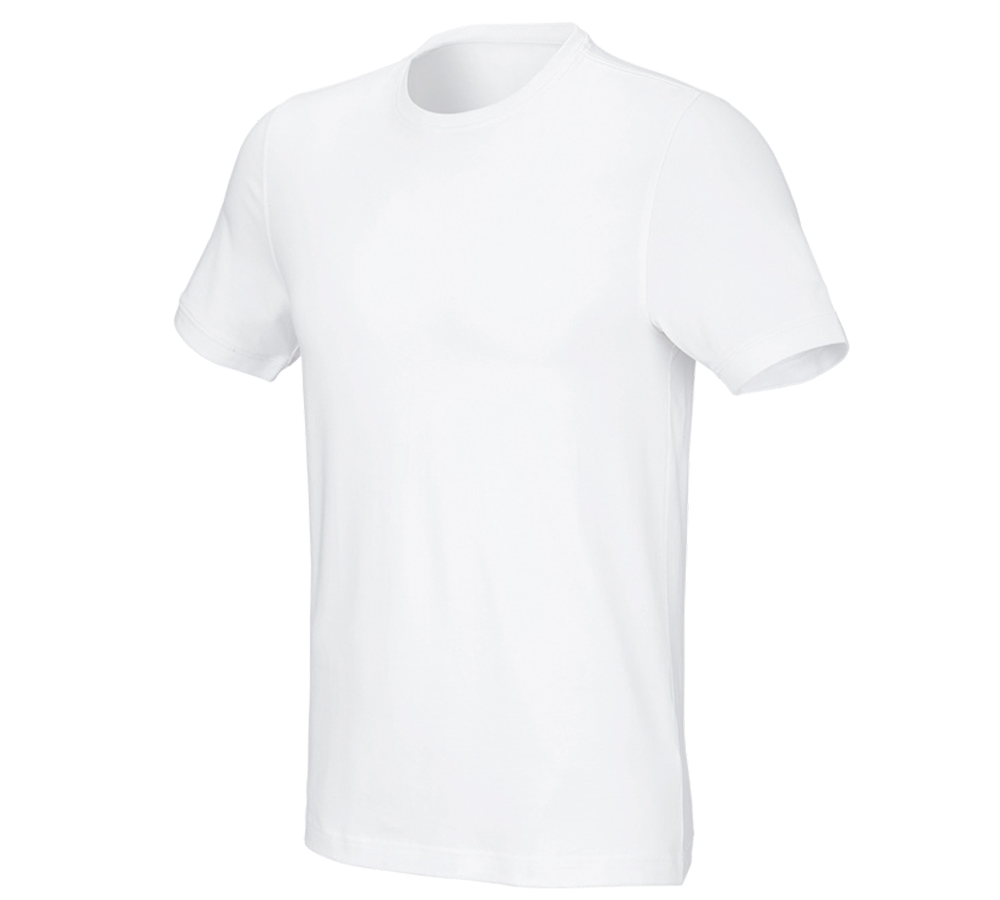Bovenkleding: e.s. T-Shirt cotton stretch, slim fit + wit
