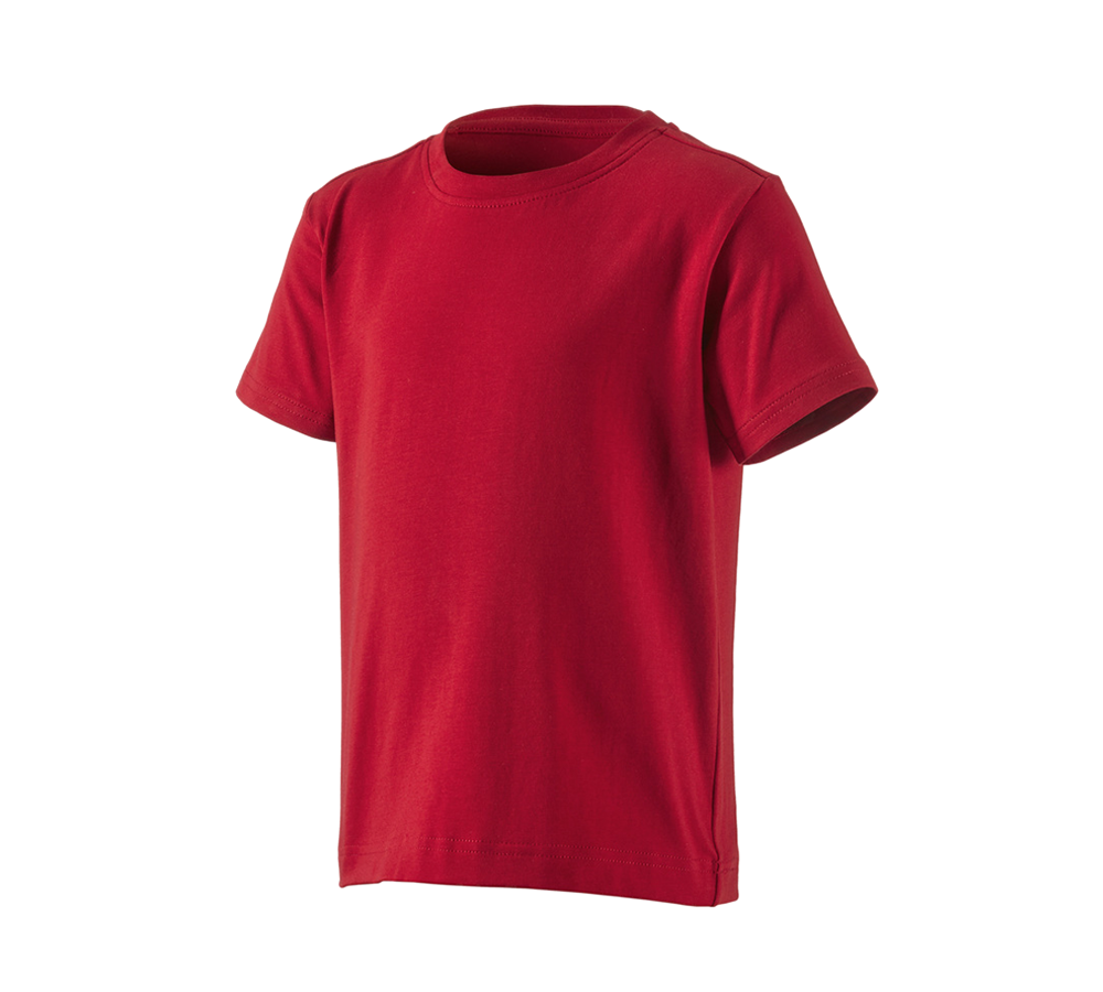 Bovenkleding: e.s. T-shirt cotton stretch, kinderen + vuurrood