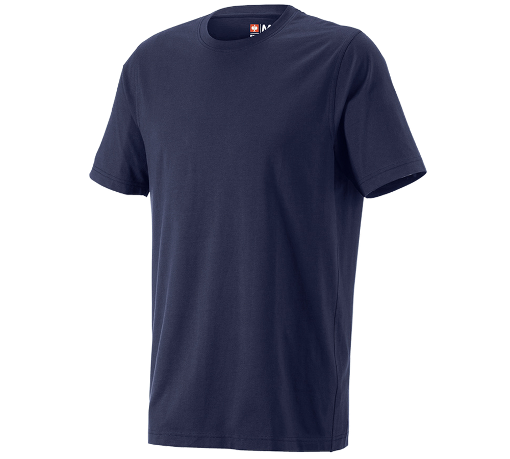 Bovenkleding: e.s. T-Shirt cotton, long fit + donkerblauw