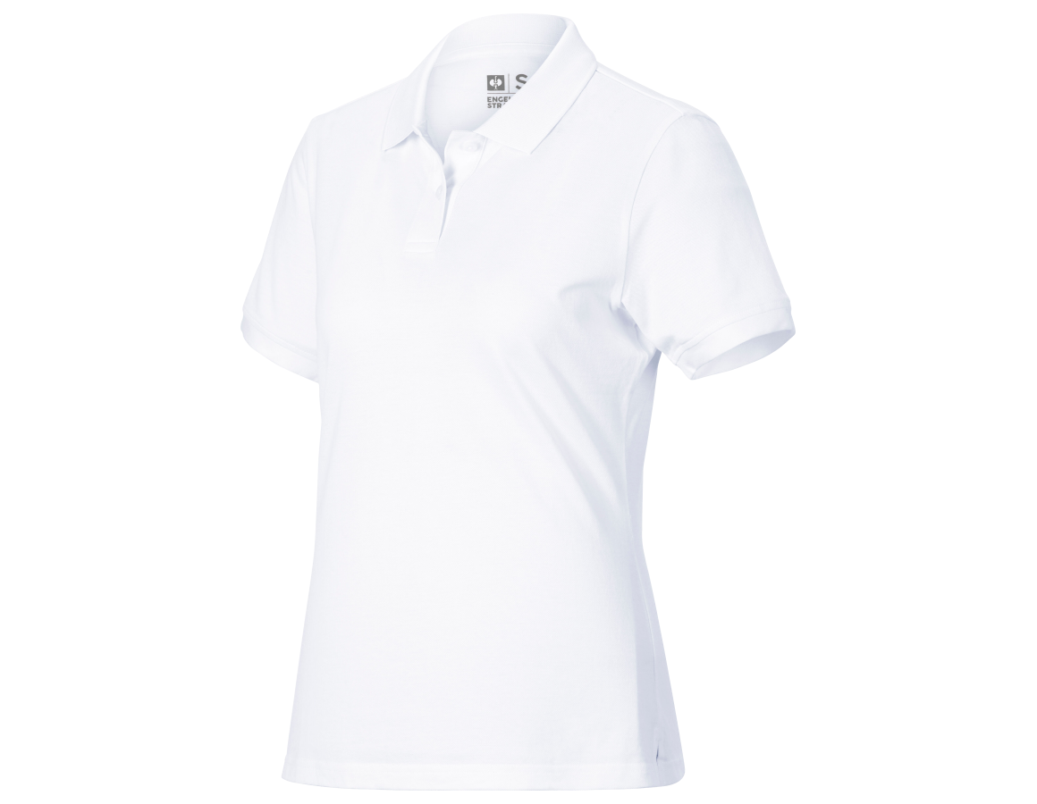 Bovenkleding: e.s. Piqué-Polo cotton light, dames + wit