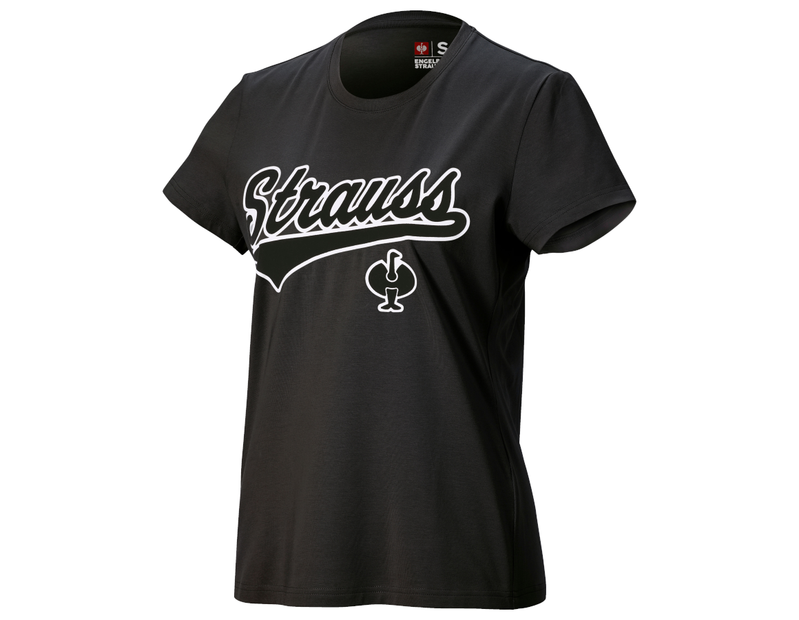 Bovenkleding: T-Shirt e.s.e:pic, dames + zwart