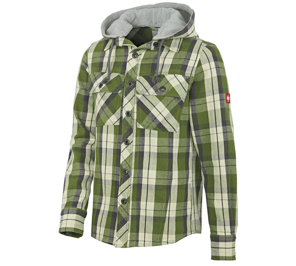Bovenkleding: Capuchonoverhemd e.s.roughtough + bos/titaan/natuur