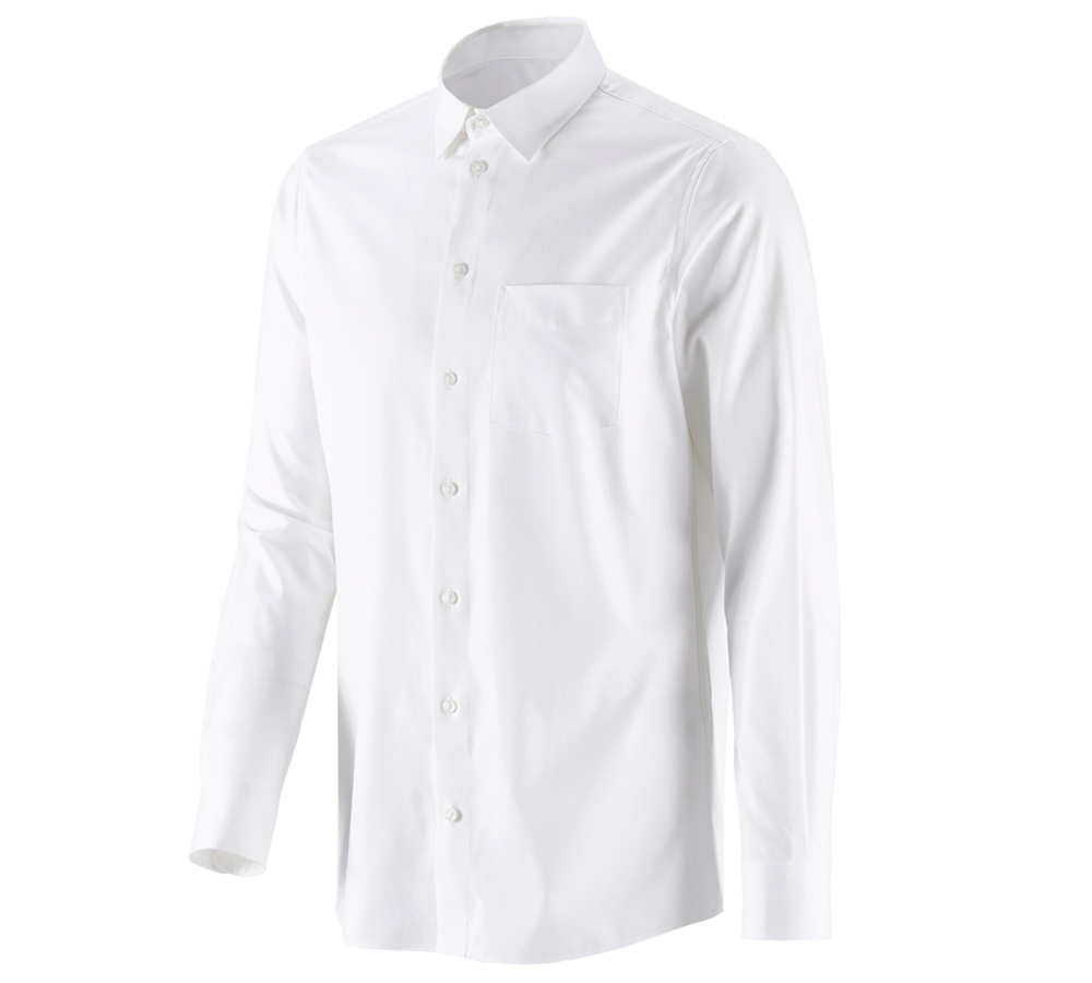 Bovenkleding: e.s. Business overhemd cotton stretch, regular fit + wit