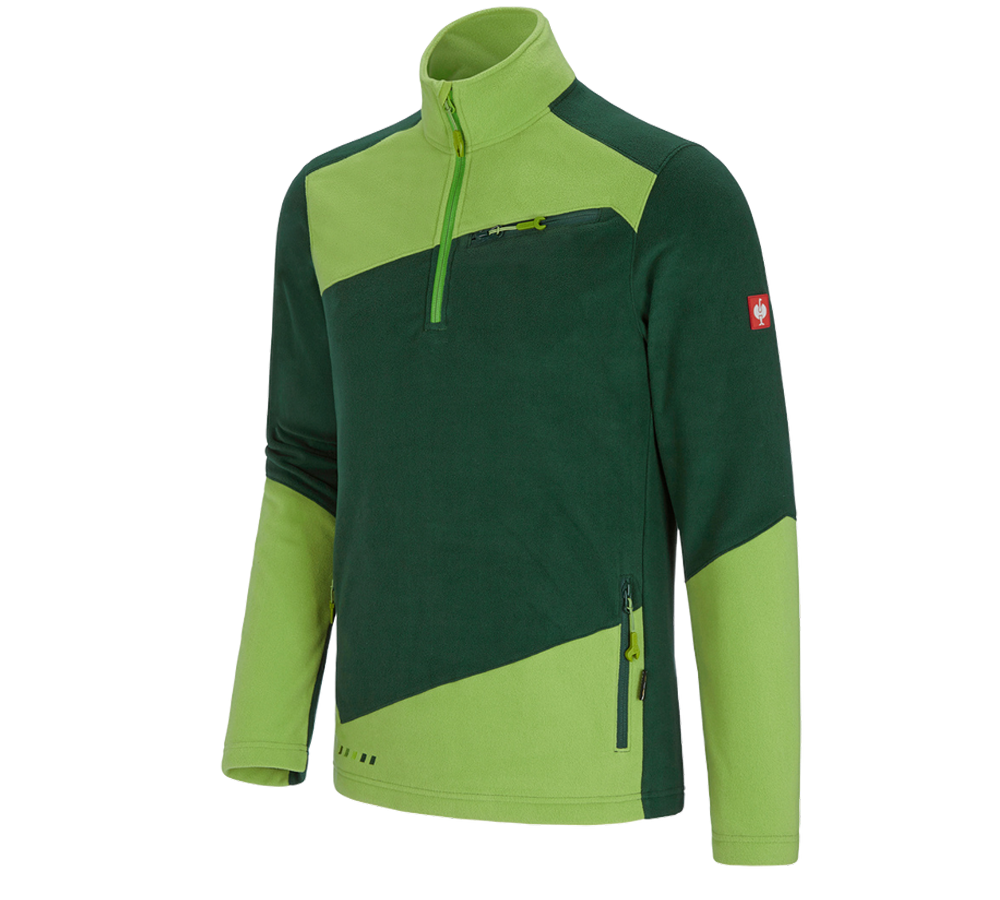Bovenkleding: Fleece schipperstrui e.s.motion 2020 + groen/zeegroen