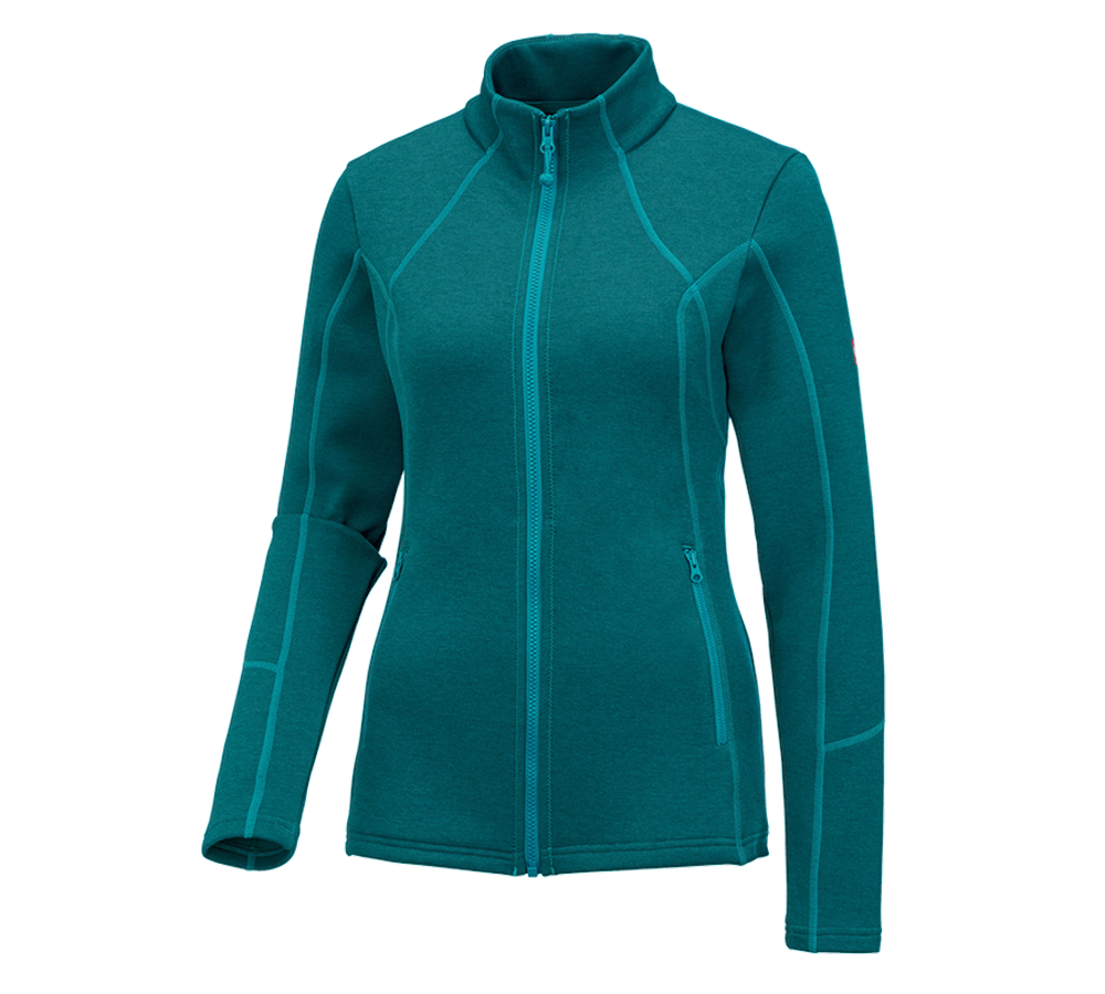 Onderwerpen: e.s. Functioneel sweatjack melange, dames + oceaan melange