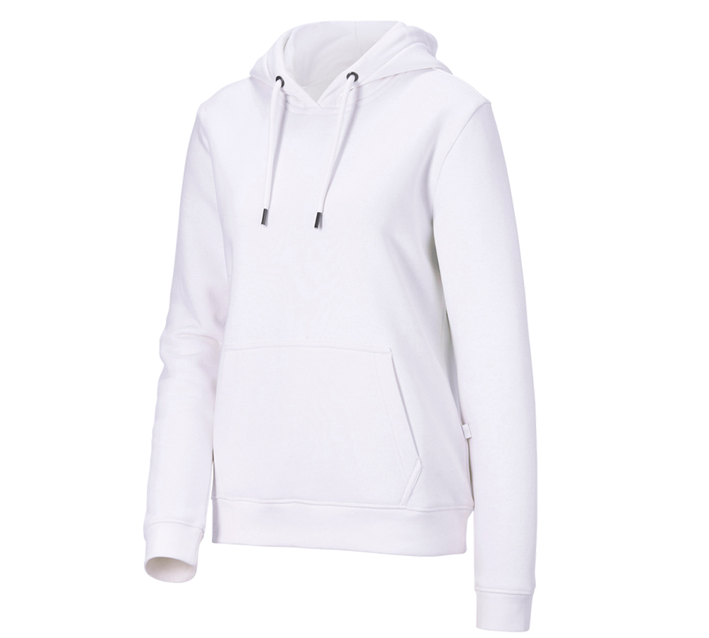 Bovenkleding: e.s. Hoody-Sweatshirt poly cotton, dames + wit