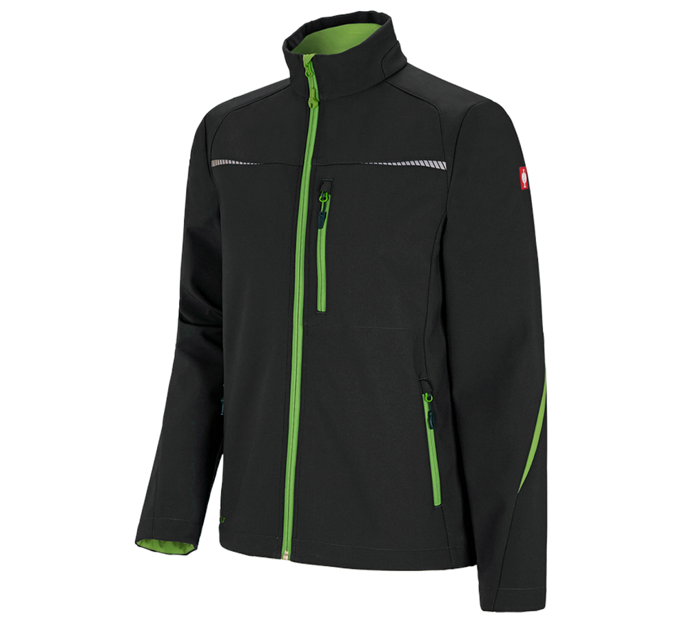 Werkjassen: Softshelljack e.s.motion 2020 + zwart/zeegroen