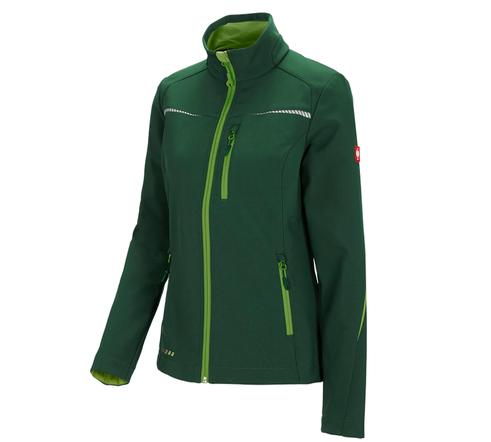 Werkjassen: Softshelljack e.s.motion 2020, dames + groen/zeegroen