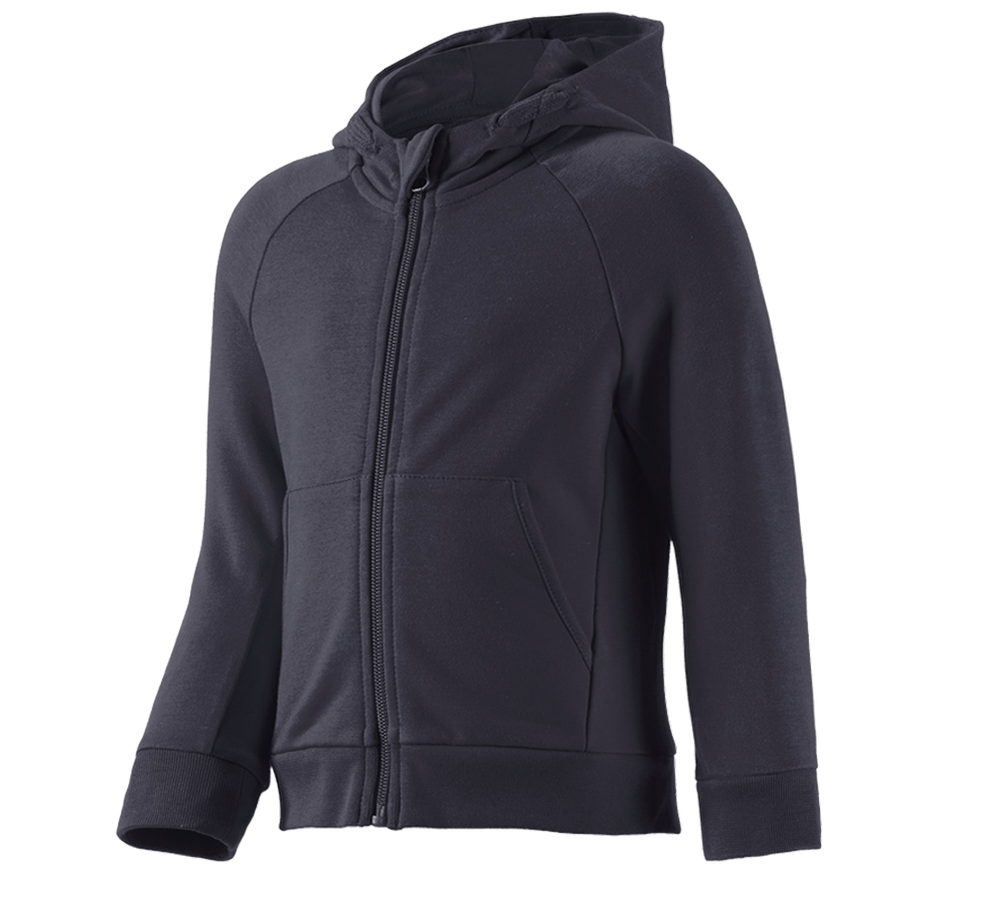 Bovenkleding: e.s. hoody-sweatjack cotton stretch, kinderen + donkerblauw