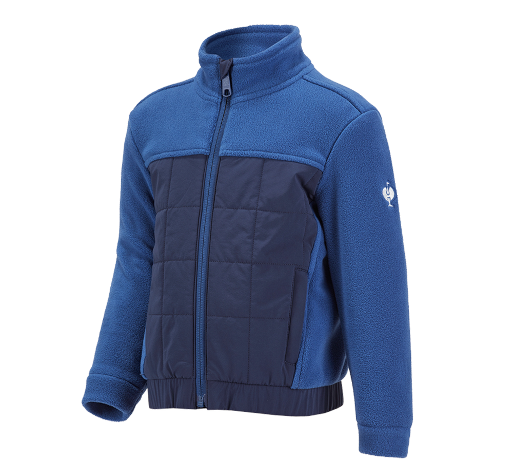 Jassen: Hybride fleecejack e.s.concrete, kinderen + alkalisch blauw/diepblauw