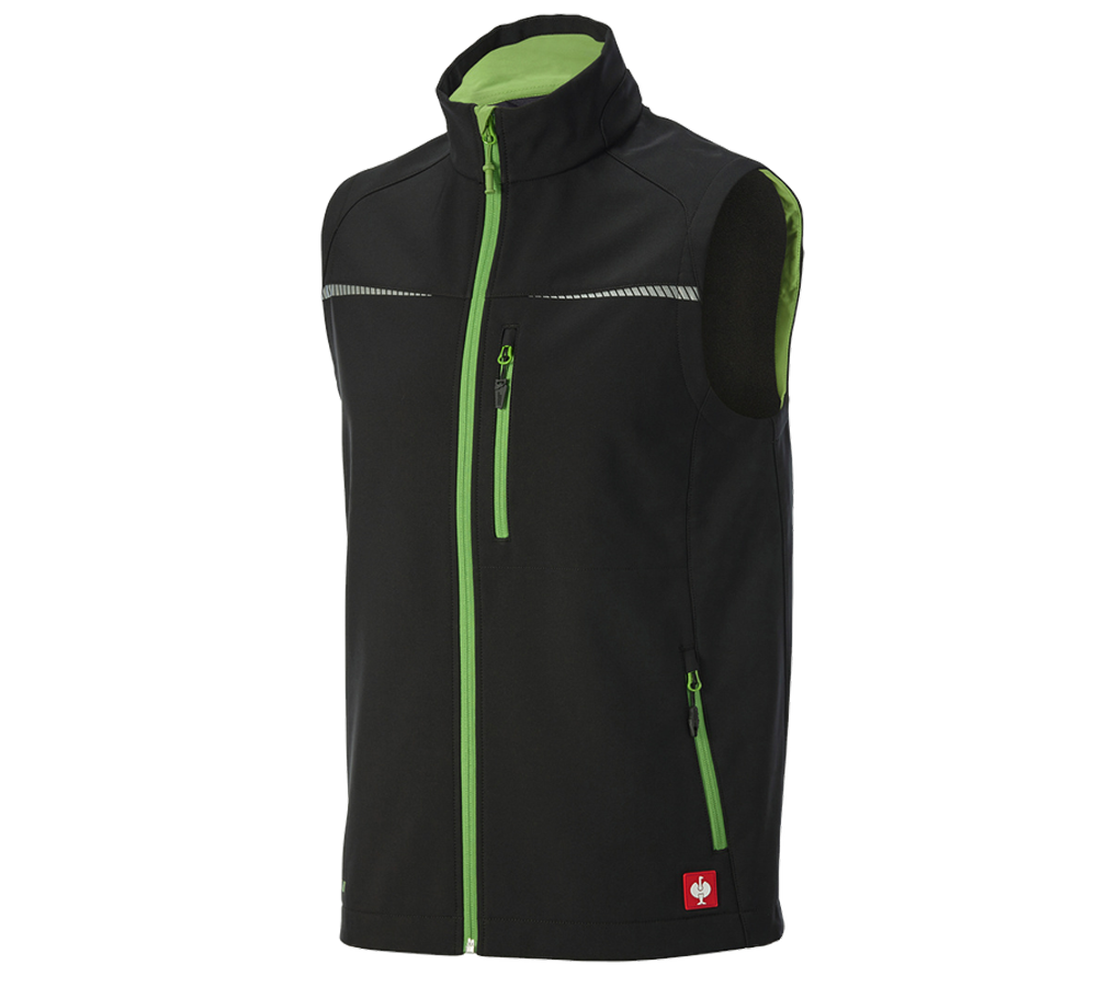 Werkvesten: Softshell-bodywarmer e.s.motion 2020 + zwart/zeegroen
