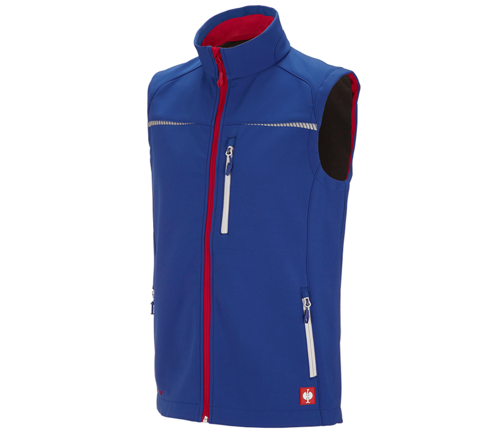 Werkvesten: Softshell-bodywarmer e.s.motion 2020 + korenblauw/vuurrood