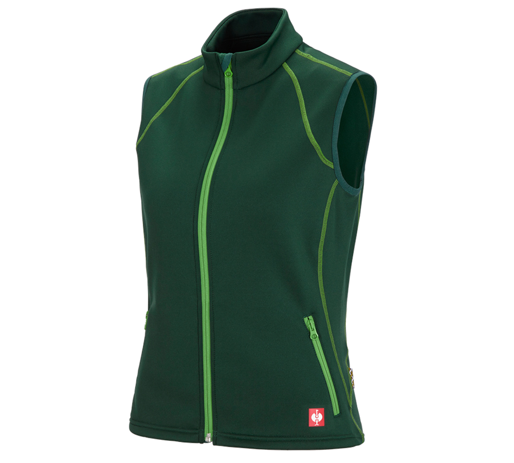 Werkvesten: Bodywarmer thermo stretch e.s.motion 2020, dames + groen/zeegroen