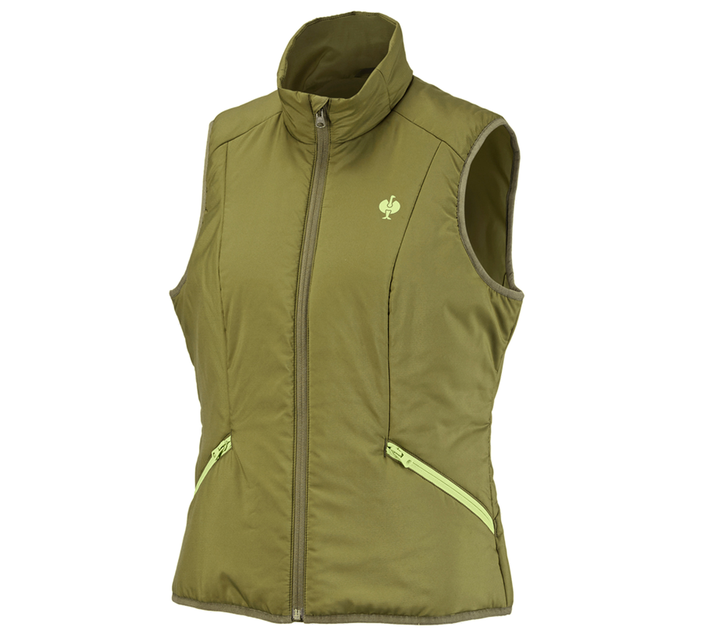 Werkvesten: Bodywarmer e.s.trail, dames + jeneverbesgroen/limegroen