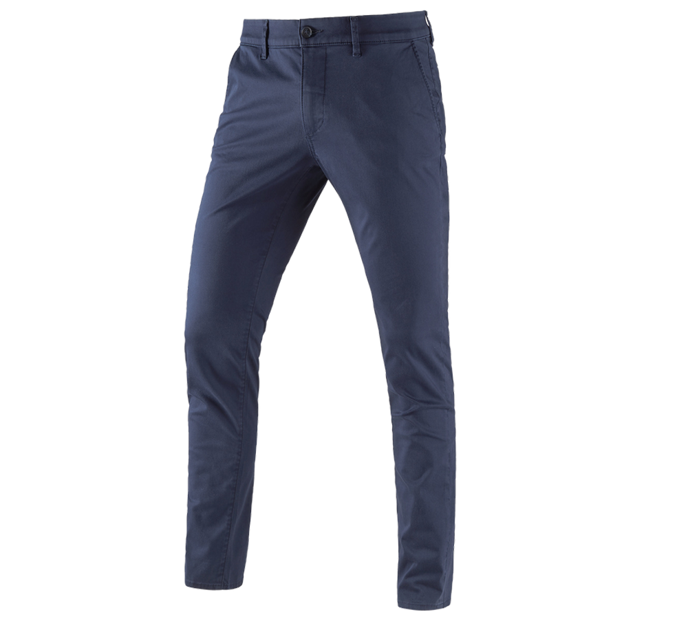 Werkbroeken: e.s. 5-pocket-werkbroek chino + donkerblauw