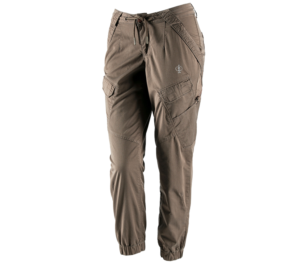 Werkbroeken: Cargobroek e.s. ventura vintage, dames + omber bruin