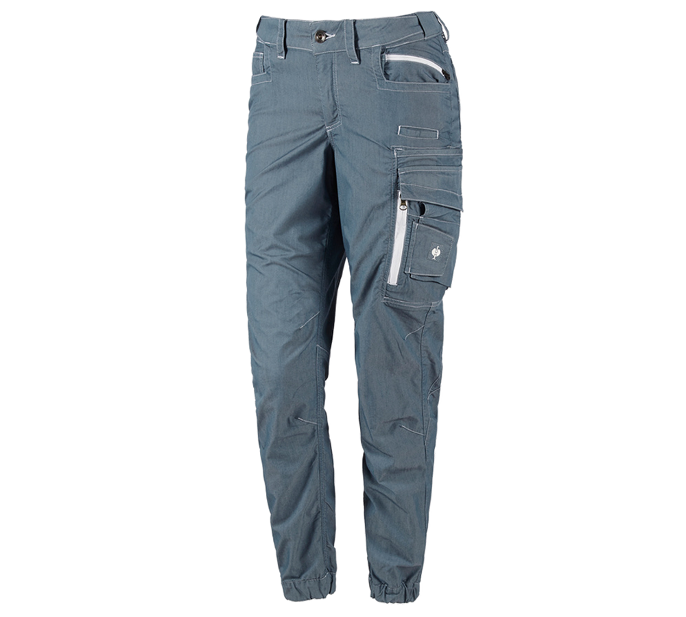 Werkbroeken: Cargobroek e.s.motion ten zomer,dames + rookblauw