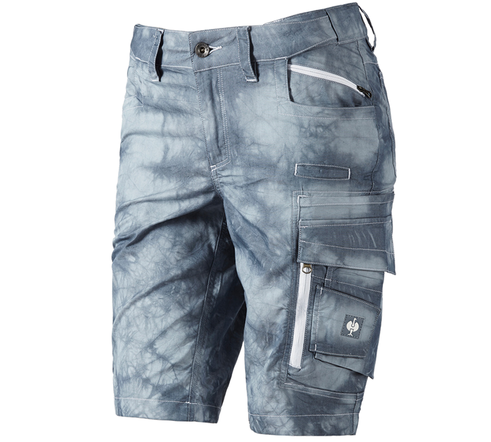 Werkbroeken: Cargoshort e.s.motion ten zomer,dames + rookblauw vintage
