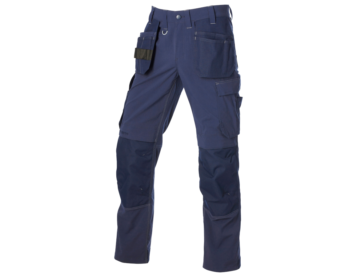 Werkbroeken: Stretch holster werkbroek e.s.line.core + donkerblauw/platina