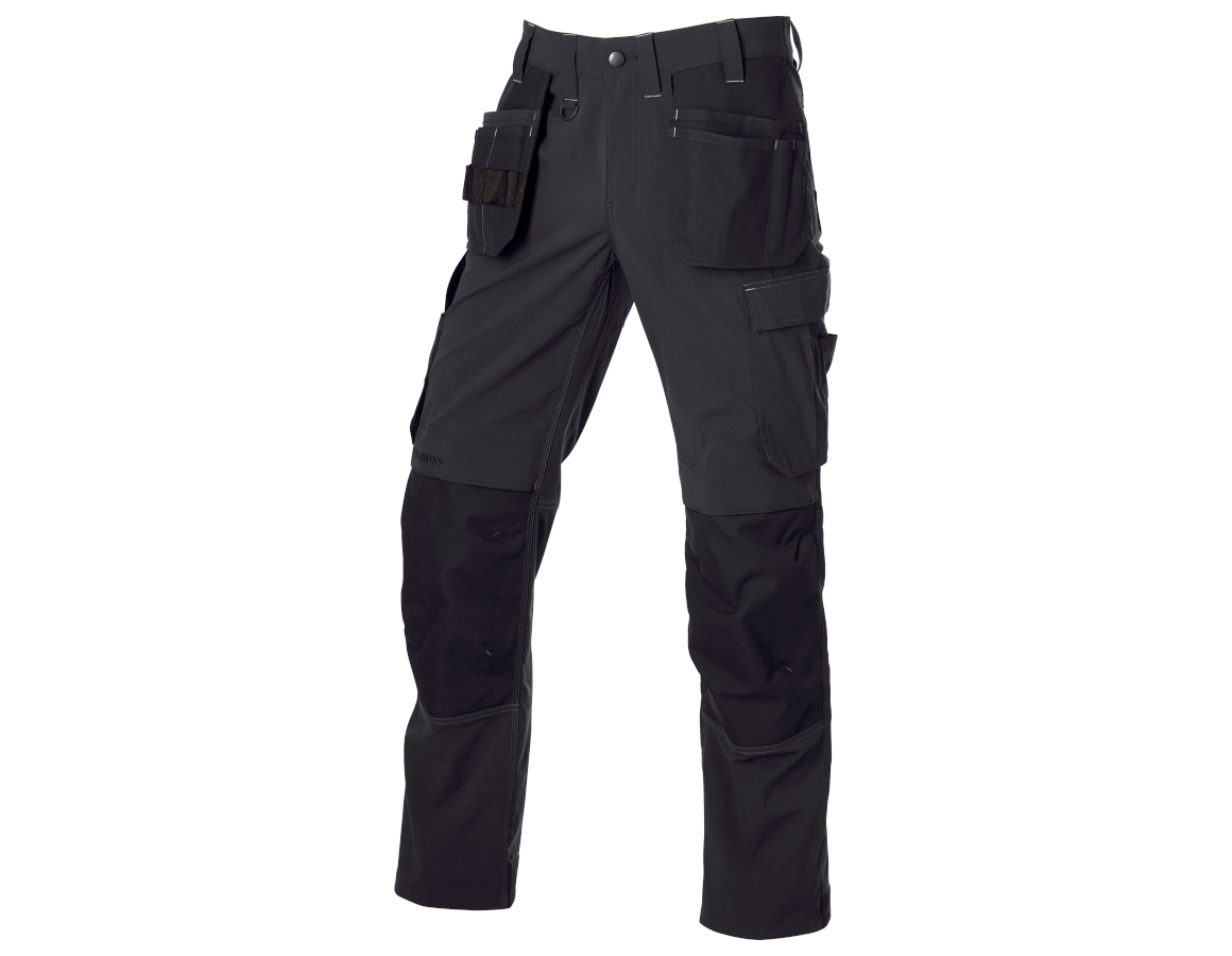 Werkbroeken: Stretch holster werkbroek e.s.line.core + zwart/platina
