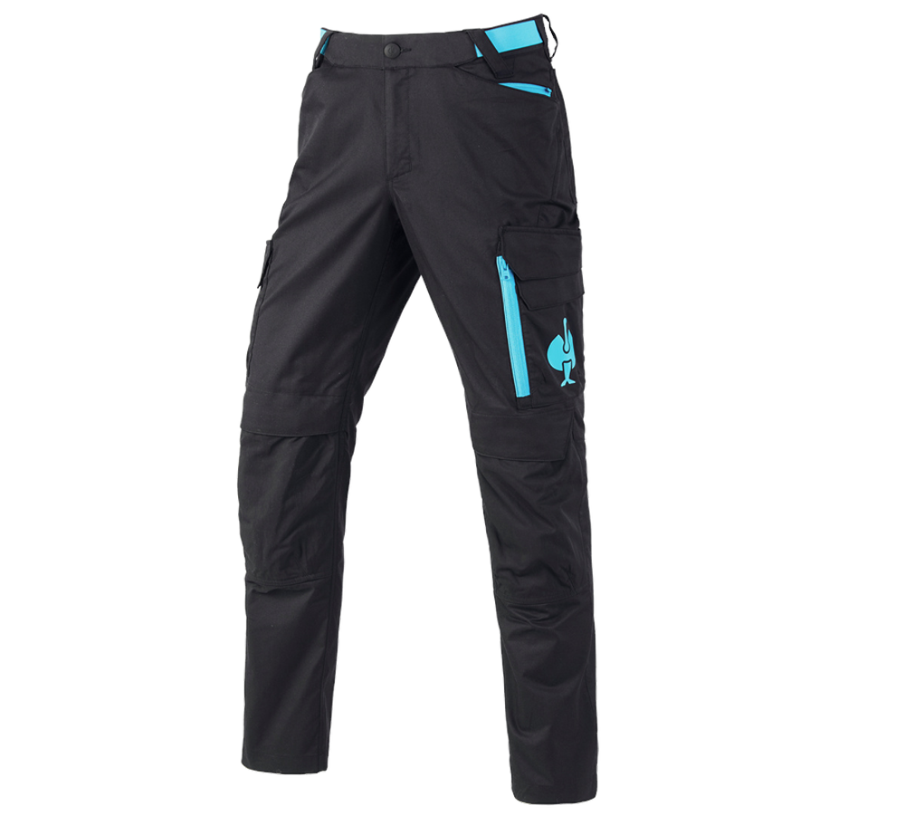 Werkbroeken: Werkbroek e.s.trail + zwart/lapis turkoois