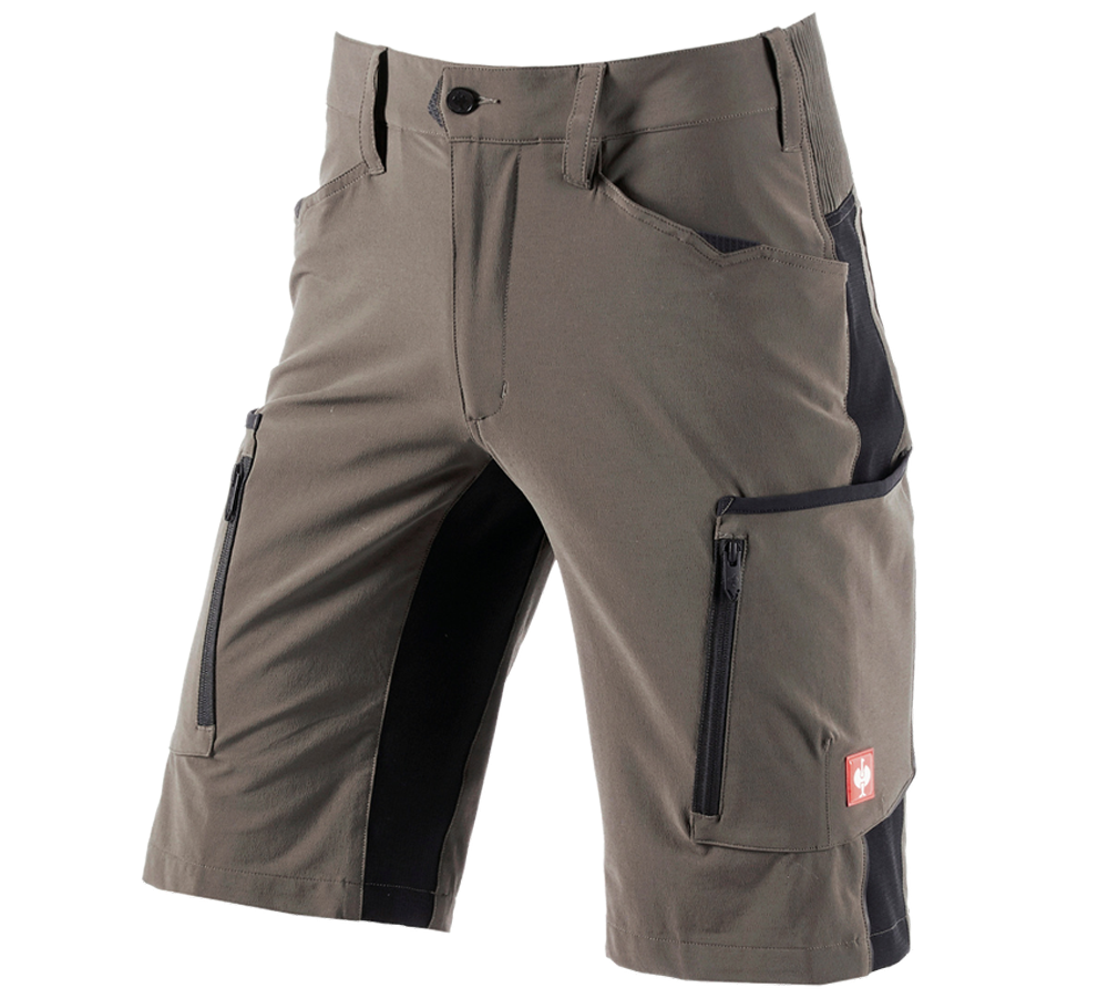 Werkbroeken: Short e.s.vision stretch, heren + steen/zwart