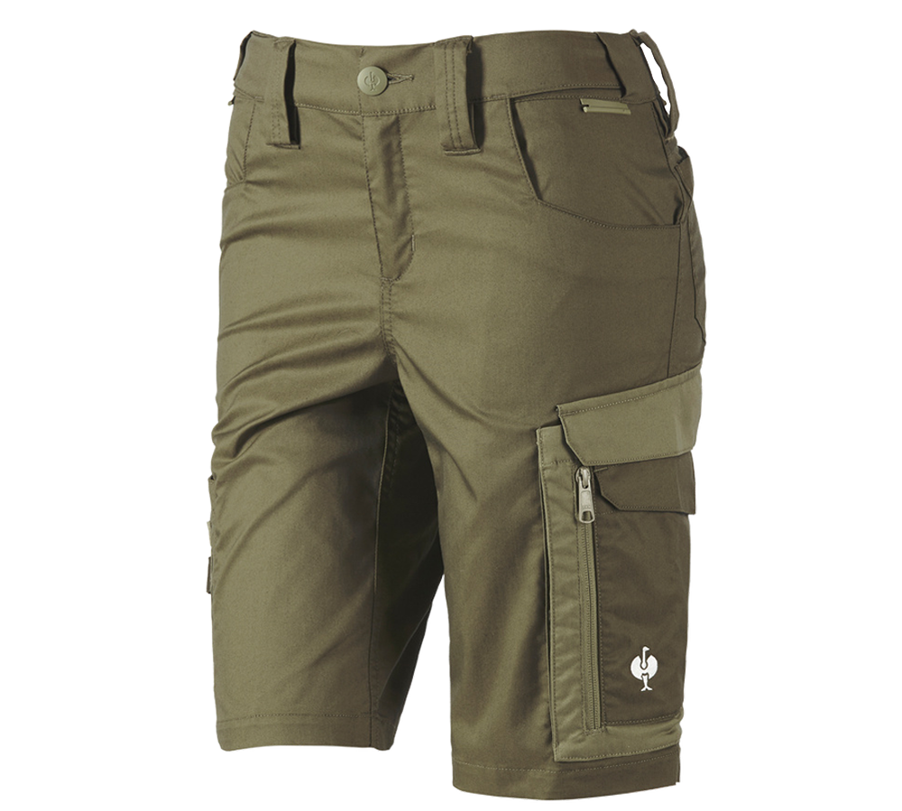 Onderwerpen: Short e.s.concrete light, dames + moddergroen/stipa-groen