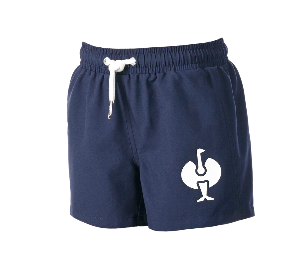 Shorts: Zwemshort e.s.trail, kinderen + diepblauw/wit