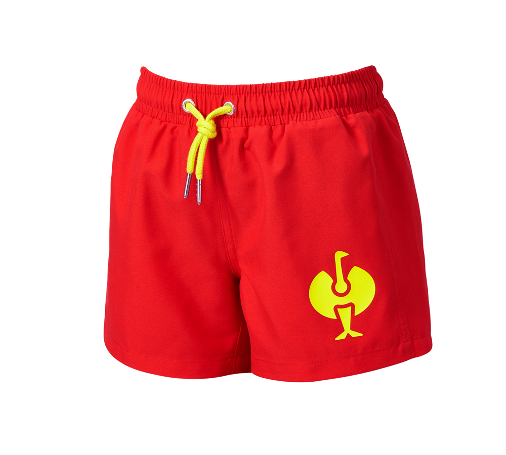 Shorts: Zwemshort e.s.trail, kinderen + strauss rood/zuurgeel