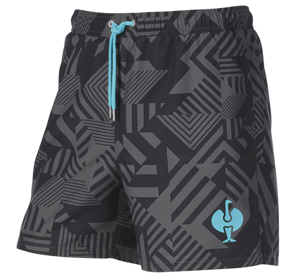 Werkbroeken: Zwemshort e.s.trail + zwart/antraciet/lapis turkoois