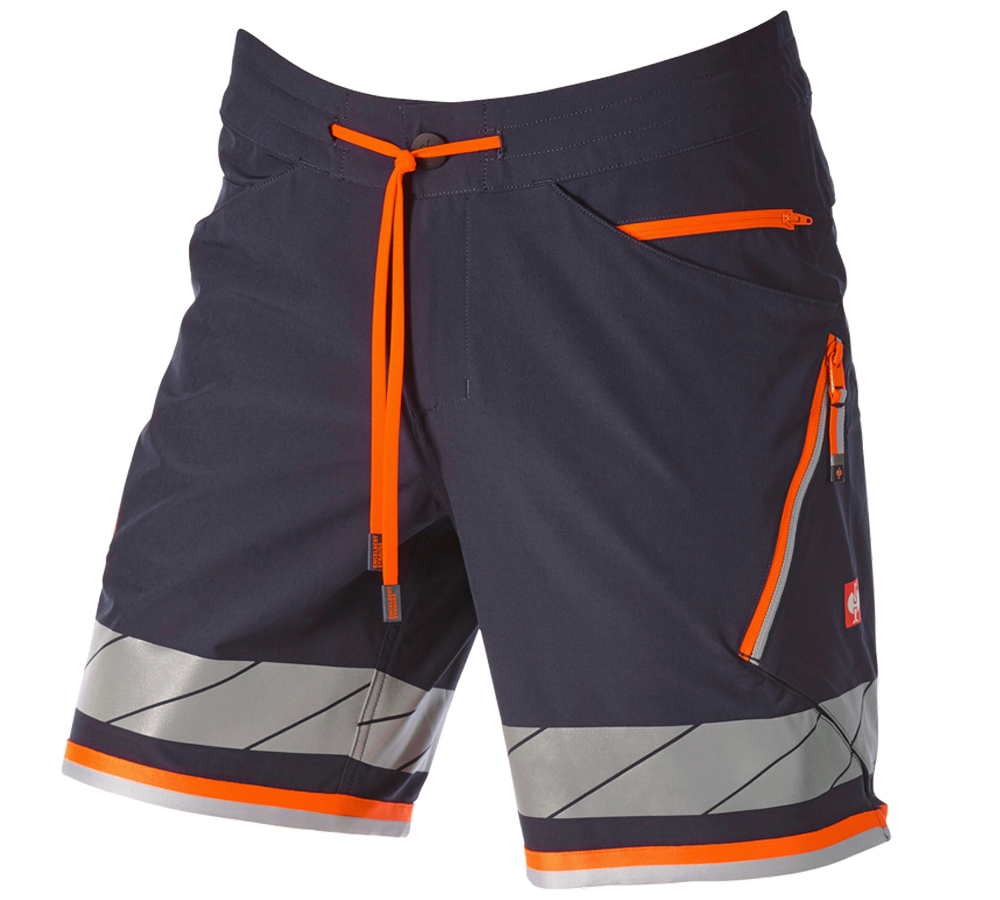 Werkbroeken: Reflex functionele short e.s.ambition + donkerblauw/signaaloranje