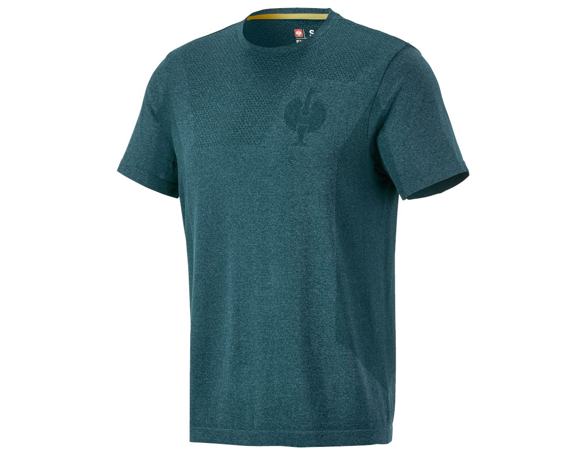 Bovenkleding: T-Shirt seamless  e.s.trail + smaragdgroen melange