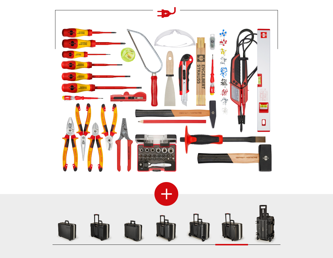 Gereedschapskoffers: Gereedschapsset elektro incl. gereedschapskoffer