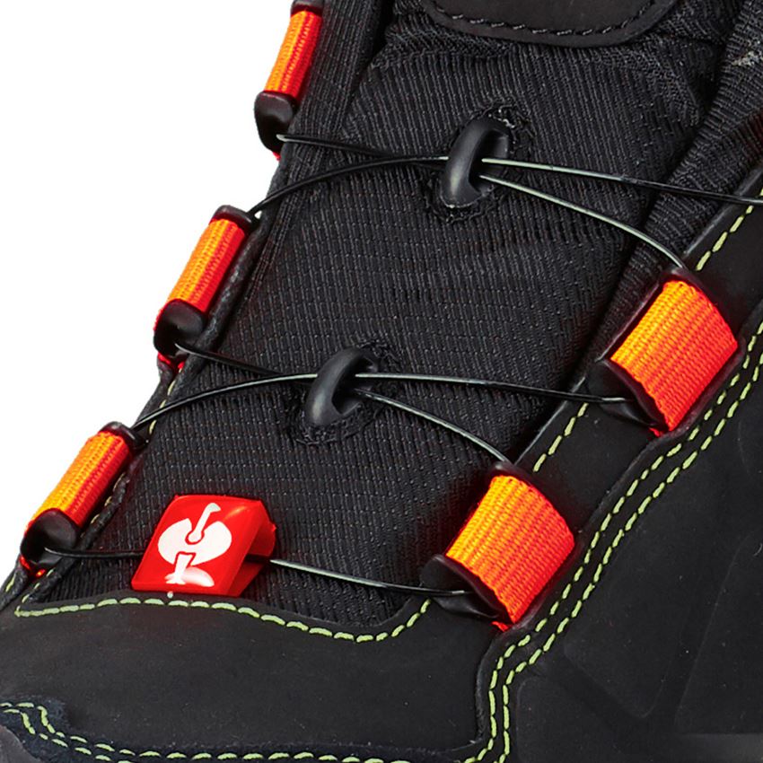 O2: e.s. O2 Werkschoenen Tethys mid + zwart/signaaloranje/signaalgeel 2