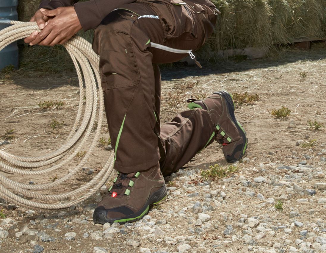 O2: e.s. O2 Werkschoenen Tethys mid + kastanje/zeegroen 1