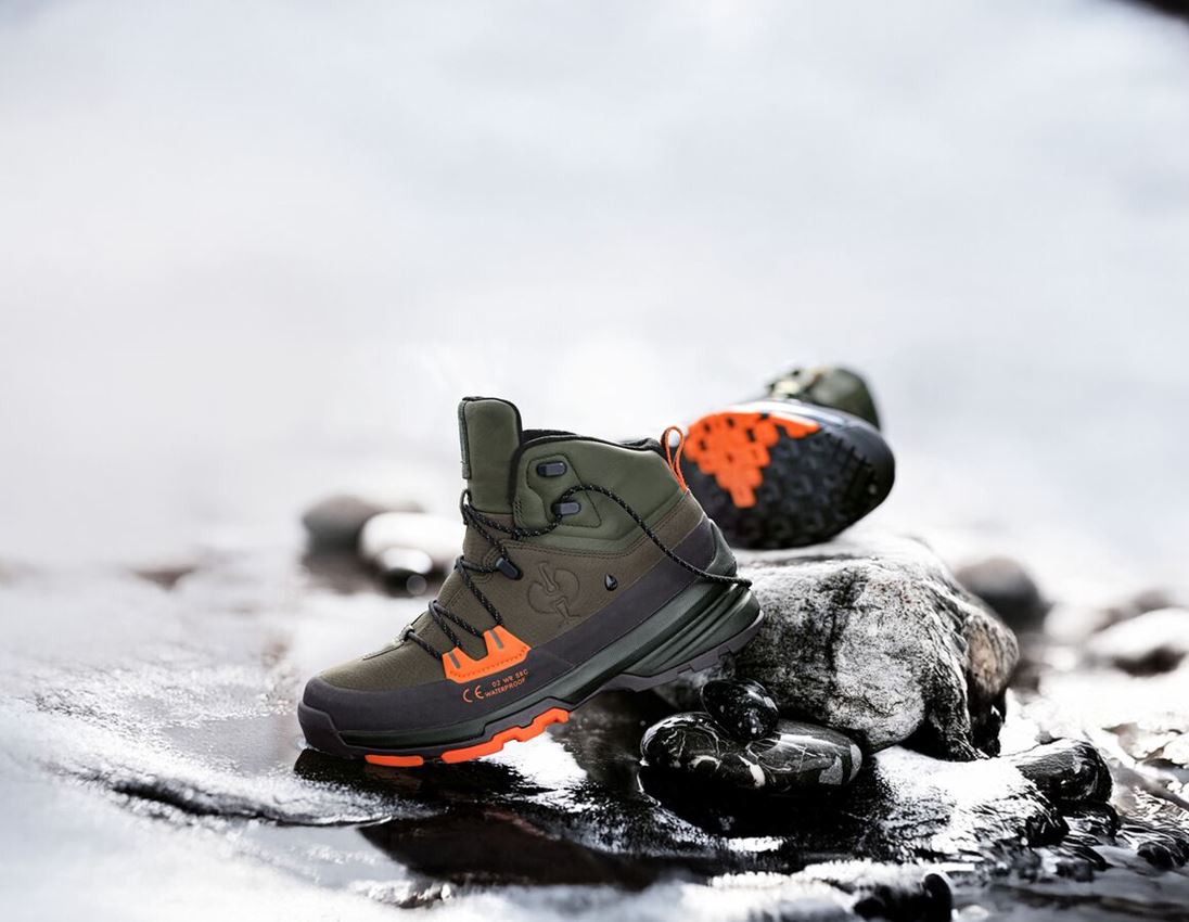 O2: O2 Werkschoenen e.s. Ruma mid + camouflagegroen/stralend oranje