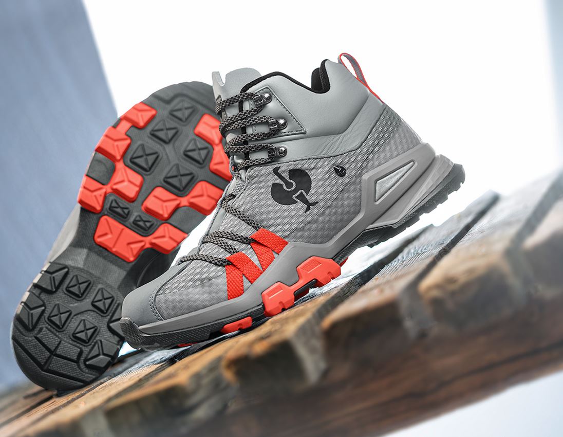 O2: O2 Werkschoenen e.s. Kobuk mid + parelgrijs/zonnig rood