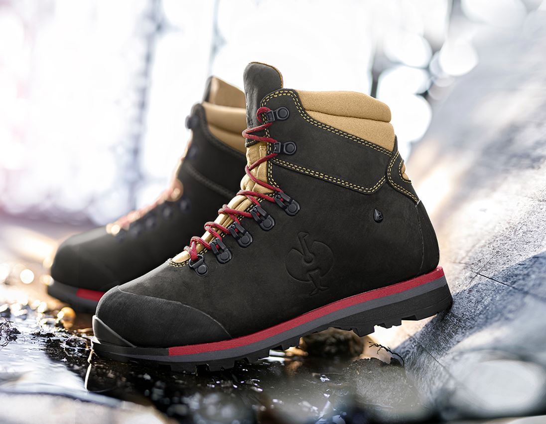 O6: O6 Werkschoenen e.s. Darak II + zwart/walnoot/robijn
