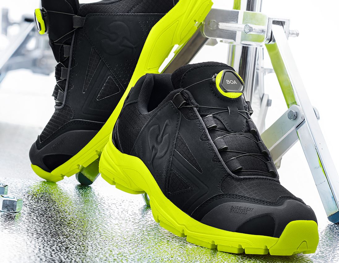 O1: O1 Werkschoenen e.s. Corvids II low + zwart/signaalgeel