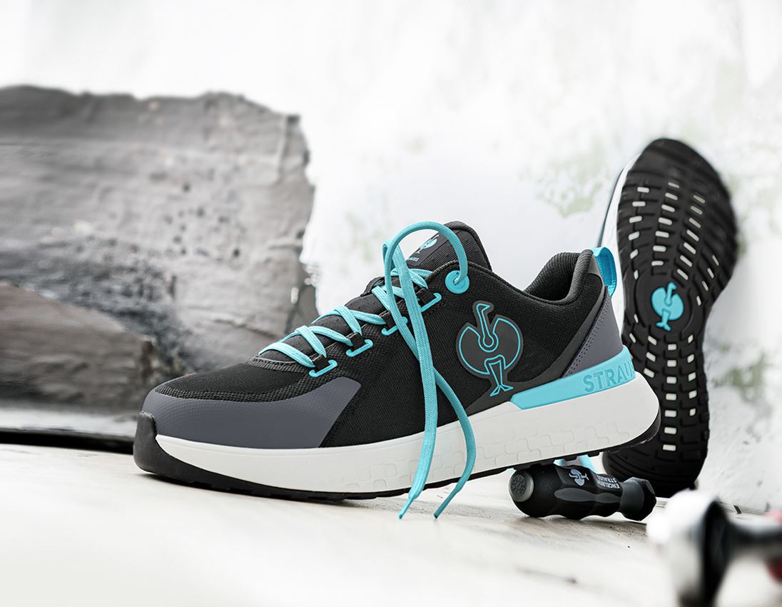 SB: SB Halfhoge veiligheidsschoen e.s. Comoe low + zwart/lapis turkoois