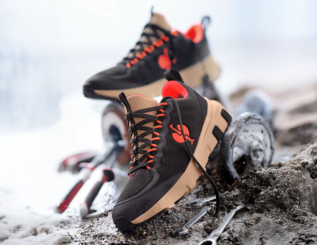 O6: O6 Werkschoenen e.s. Poli low + zwart/neutraal beige 1
