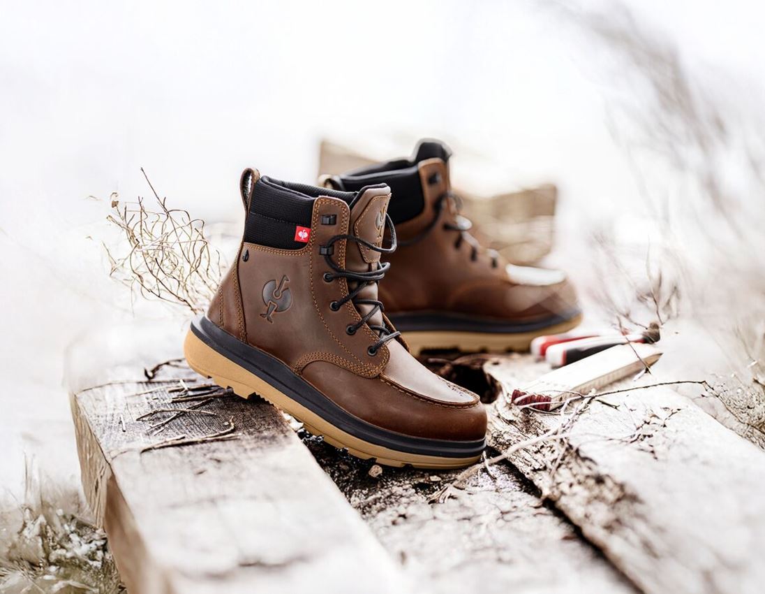 O6: O6 Werkschoenen e.s. Ridgewood mid + woestijnbruin