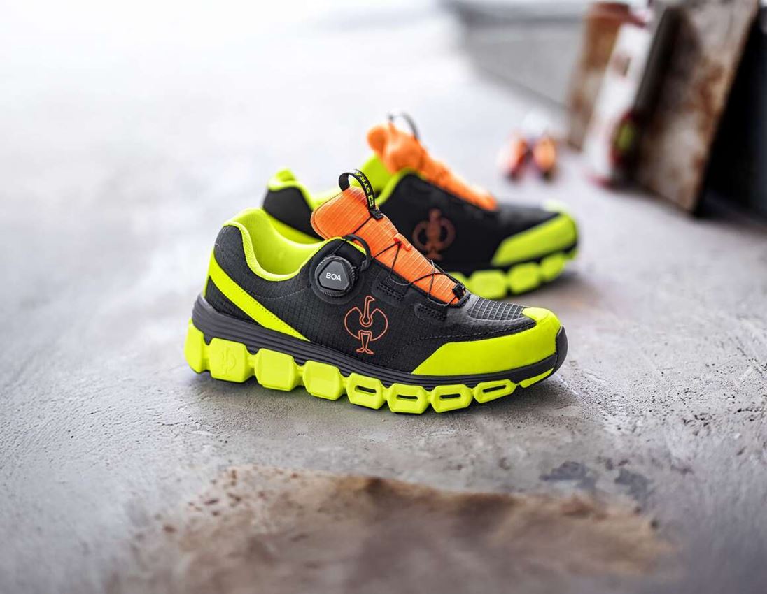 O1: O1 Werkschoenen e.s. Rexburg low + zwart/signaalgeel