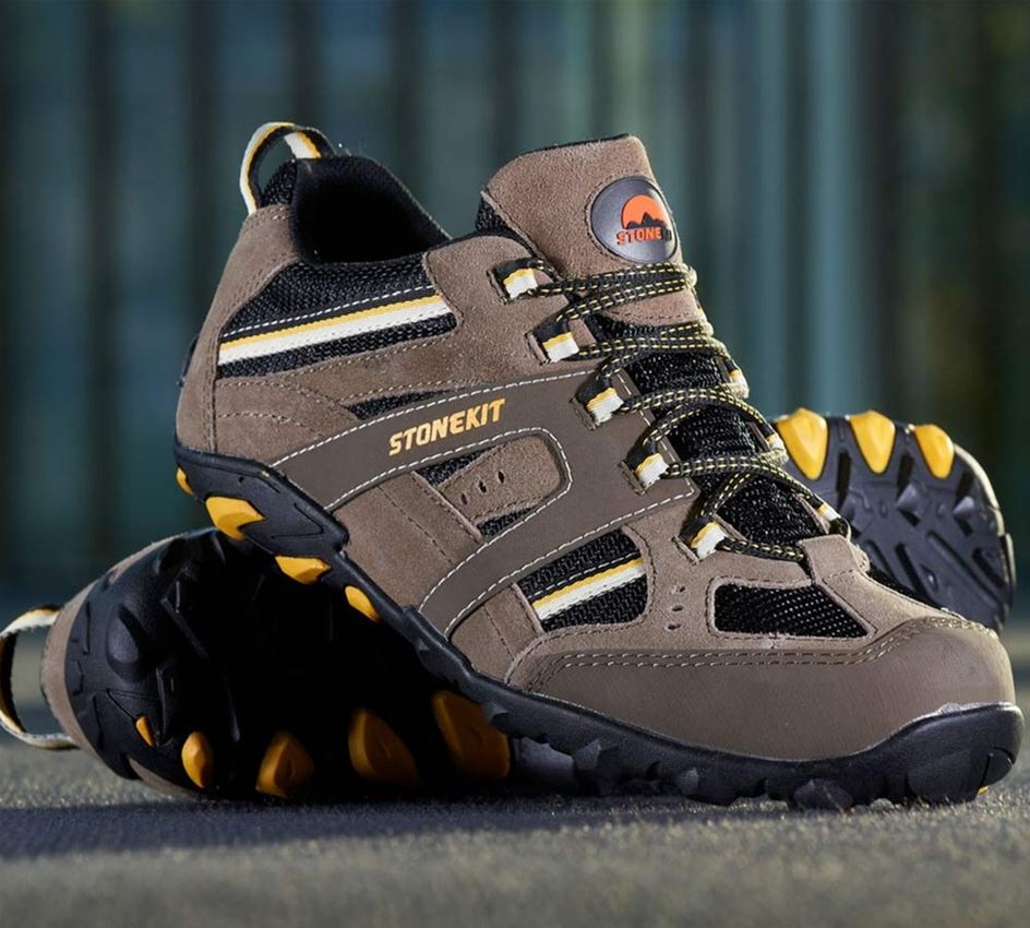 S1: STONEKIT S1 Halfhoge veiligheidsschoenen Zürich + beige/zwart/geel