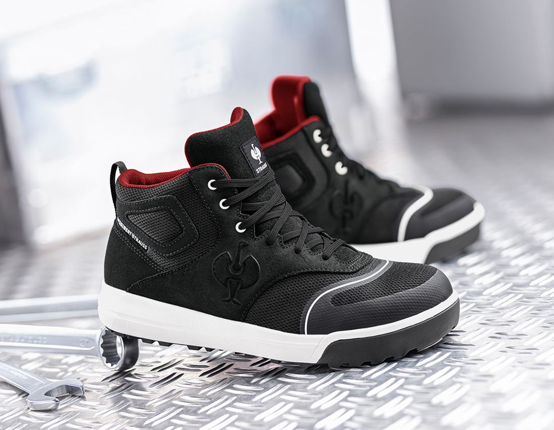 S1: S1 Veiligheidsschoenen e.s. Vasegus II mid + zwart/wit
