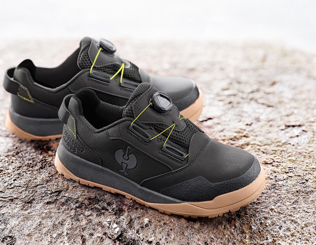 S1: S1 Halfhoge veiligheidsschoenen e.s. Nakuru low + zwart/zuurgeel