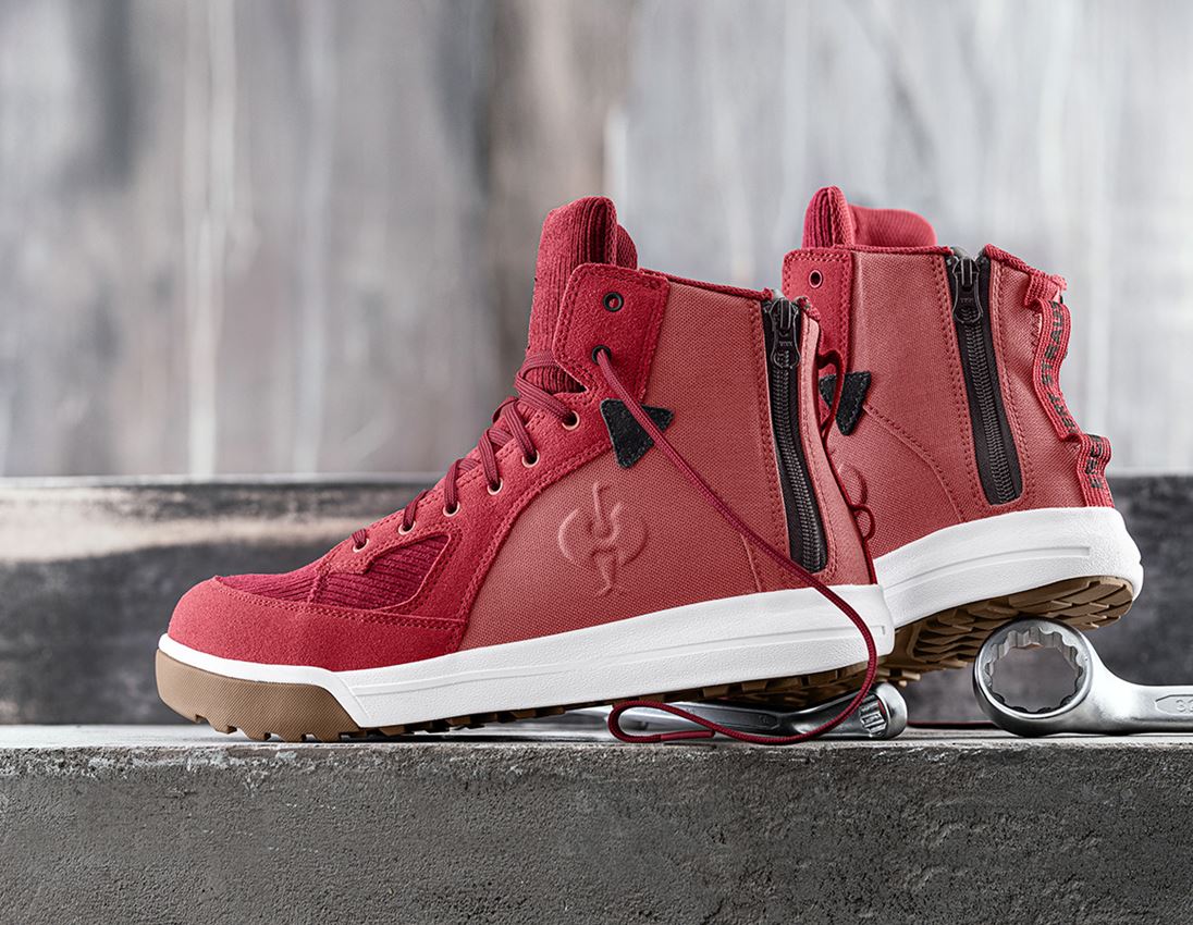 S1: S1 Veiligheidsschoenen e.s. Janus II mid + fluweelrood