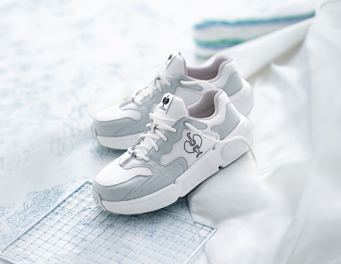 S1: S1 Veiligheidsschoenen Strauss.1004 low + wit/platina
